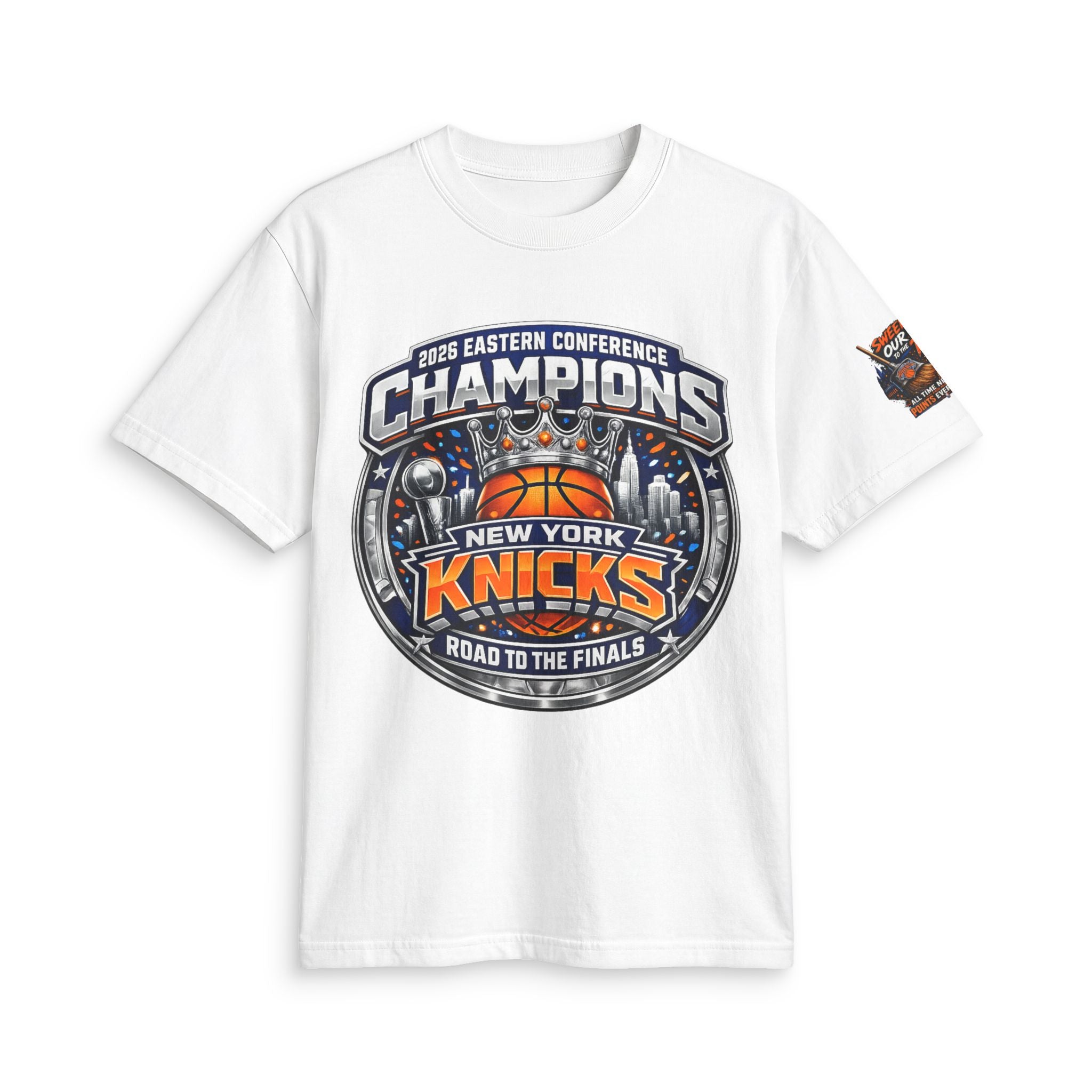 Knicks 2025 Eastern Conference Champions T-Shirt — "Sweeping Our Way to the Top"