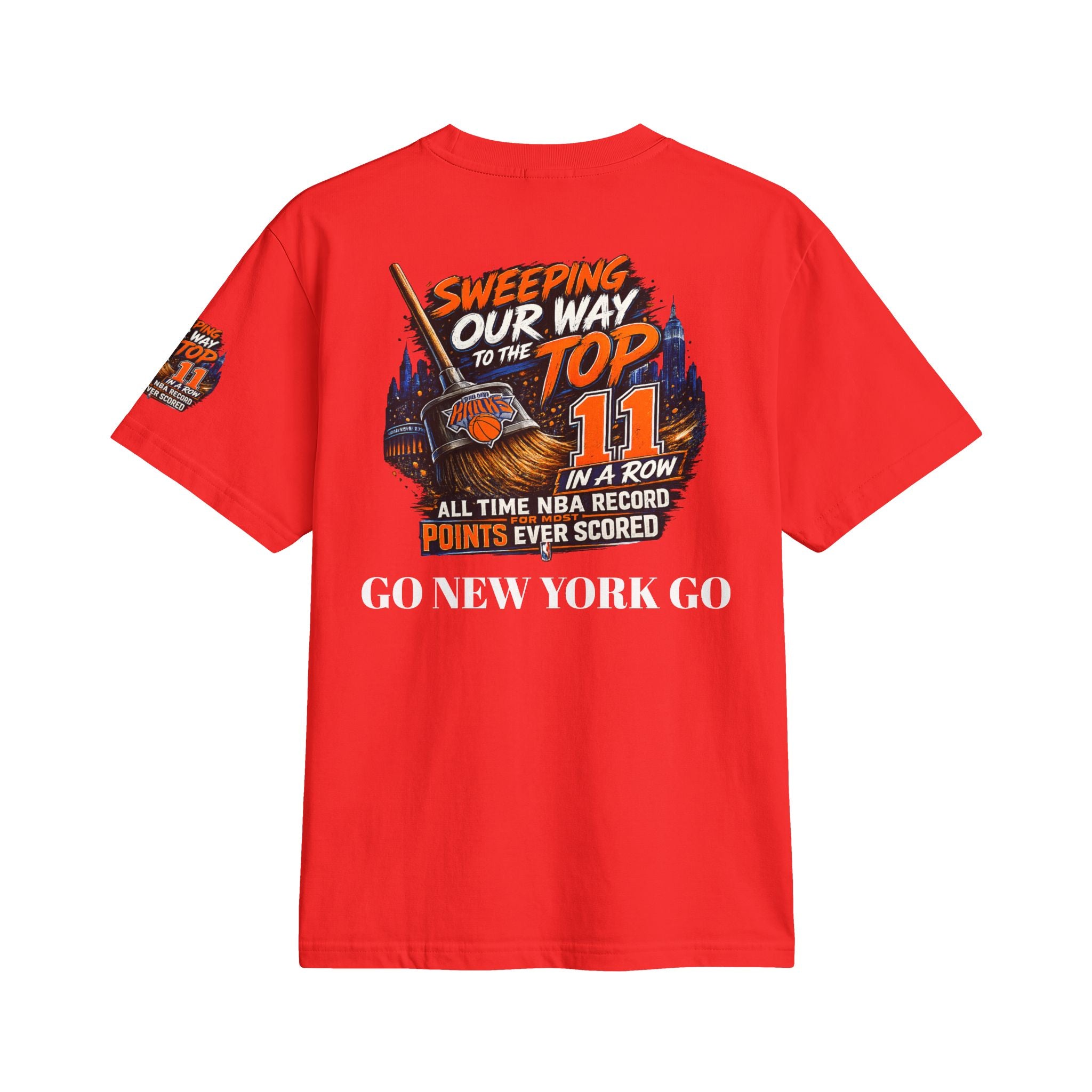 Knicks 2025 Eastern Conference Champions T-Shirt — "Sweeping Our Way to the Top"