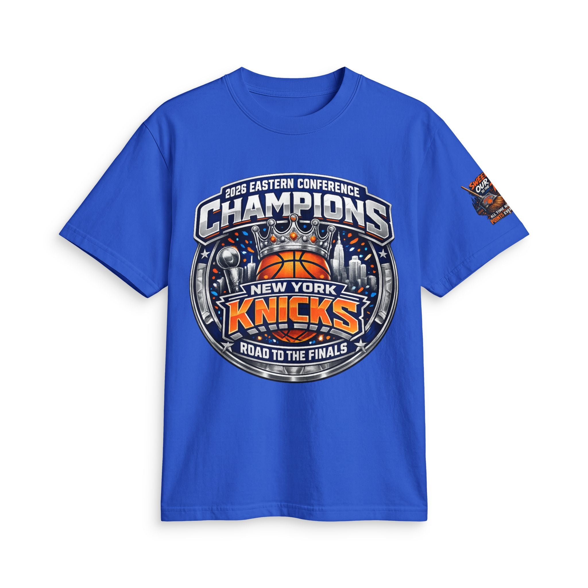 Knicks 2025 Eastern Conference Champions T-Shirt — "Sweeping Our Way to the Top"
