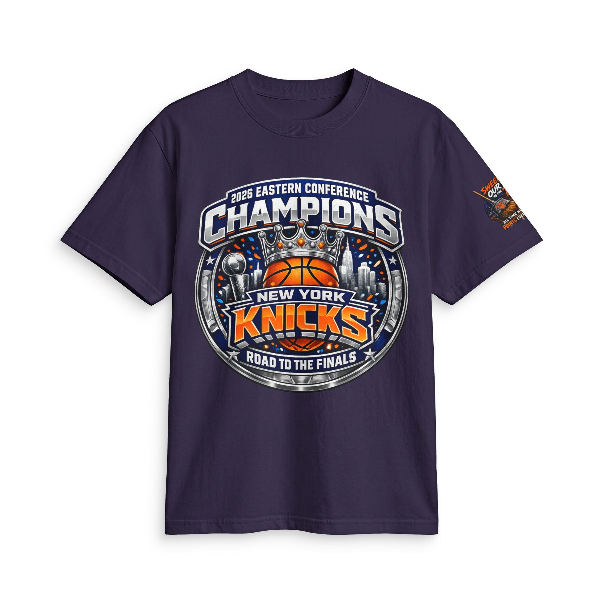 Knicks 2025 Eastern Conference Champions T-Shirt — "Sweeping Our Way to the Top"