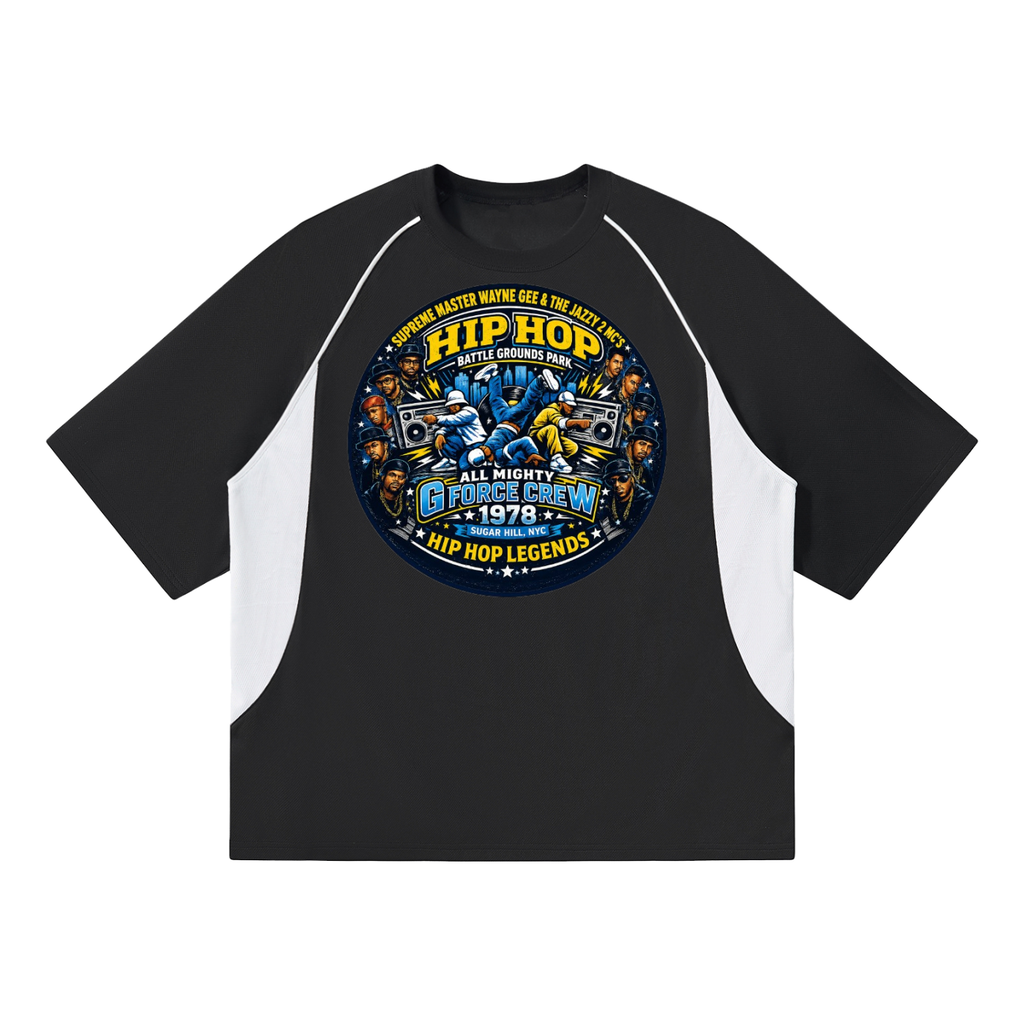 Contrast Piping Panel Raglan T-Shirt HIP HOP HISTORY