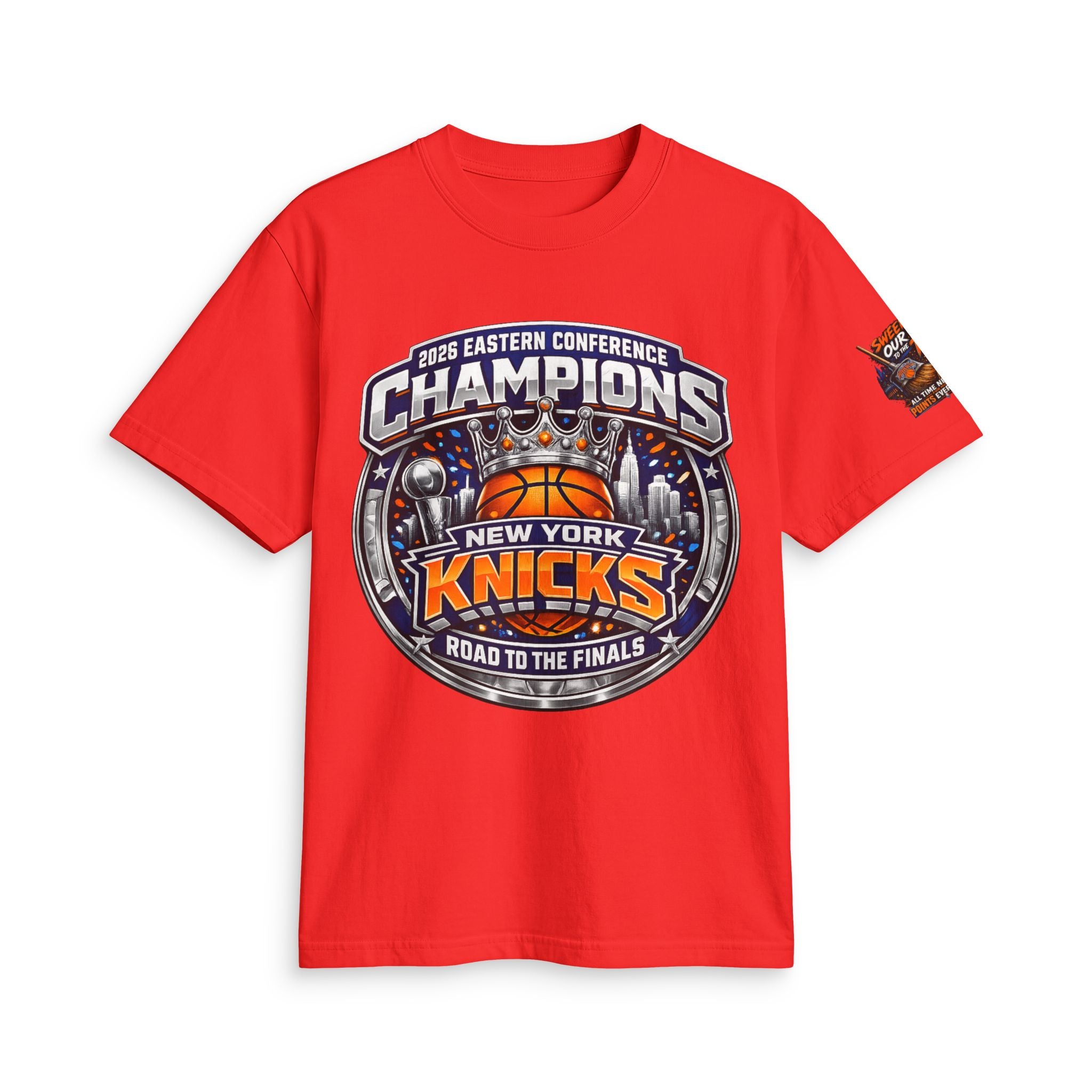 Knicks 2025 Eastern Conference Champions T-Shirt — "Sweeping Our Way to the Top"