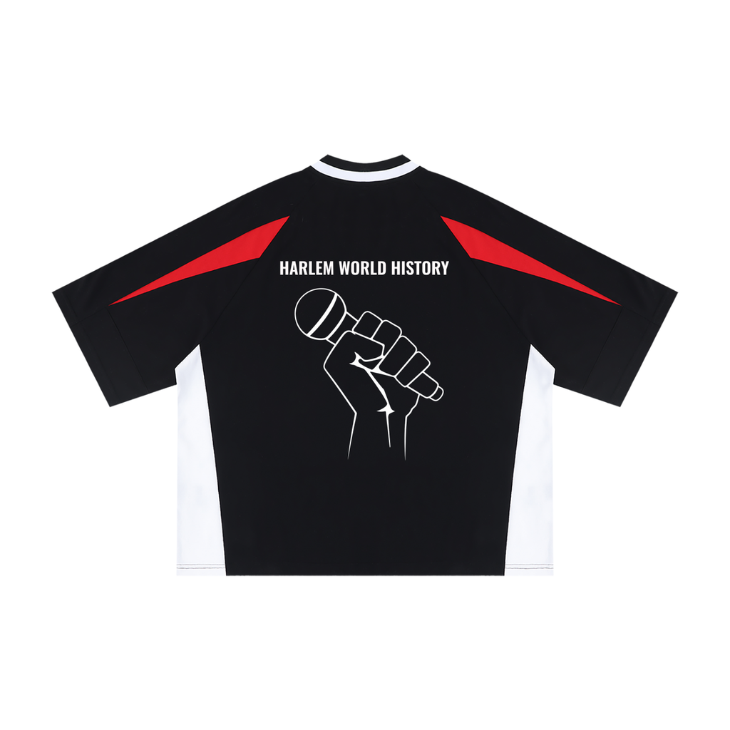 Unisex Oversized Color Block V-Neck T-Shirt