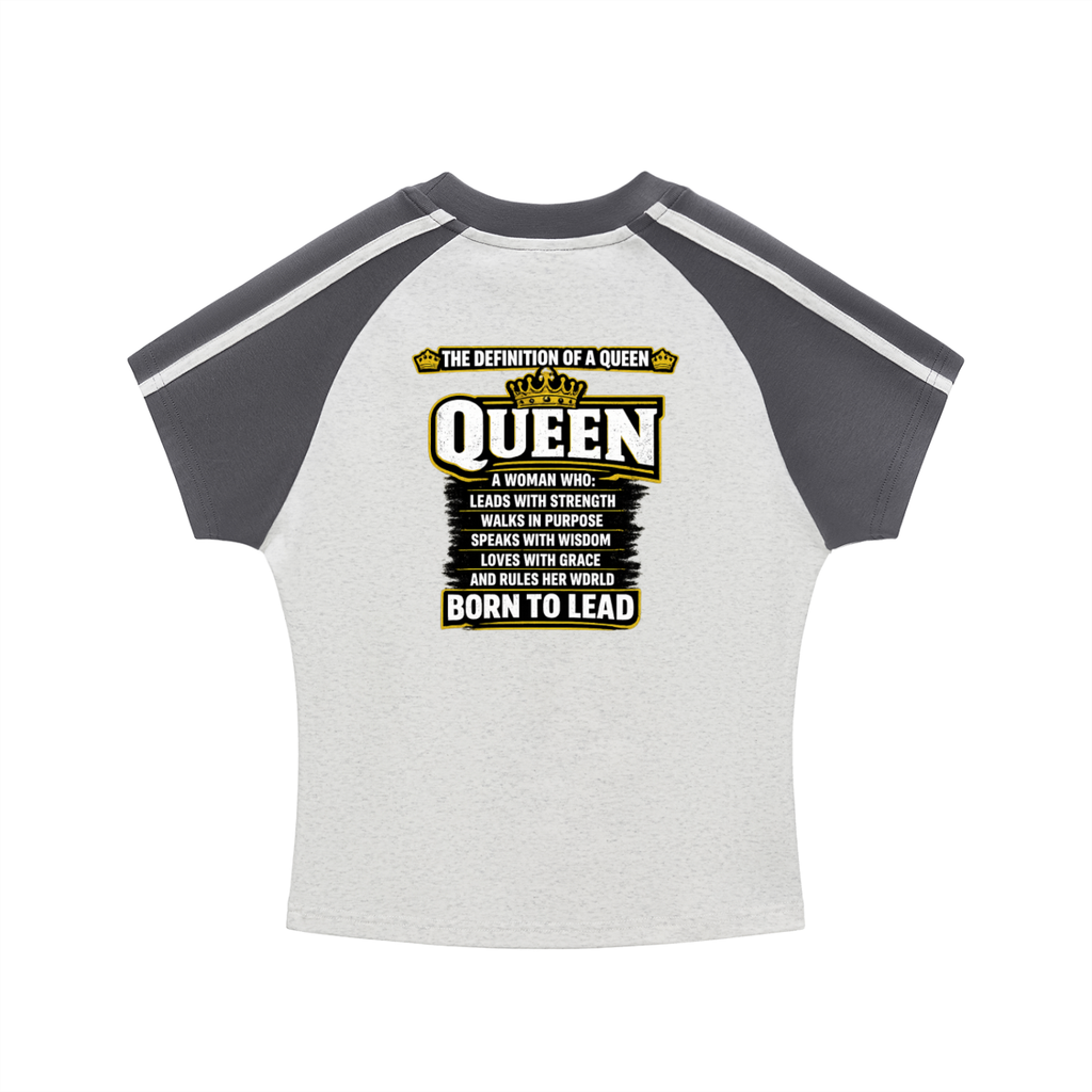 Contrast Stripes Bodycon Raglan  Sleeve T-Shirt QUEEN LINE LADIES T SHIRTS