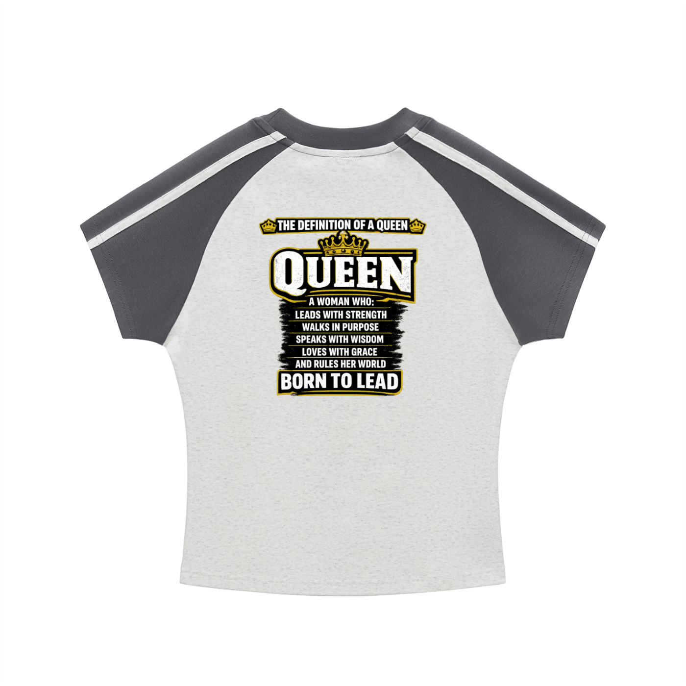 Contrast Stripes Bodycon Raglan  Sleeve T-Shirt QUEEN LINE LADIES T SHIRTS