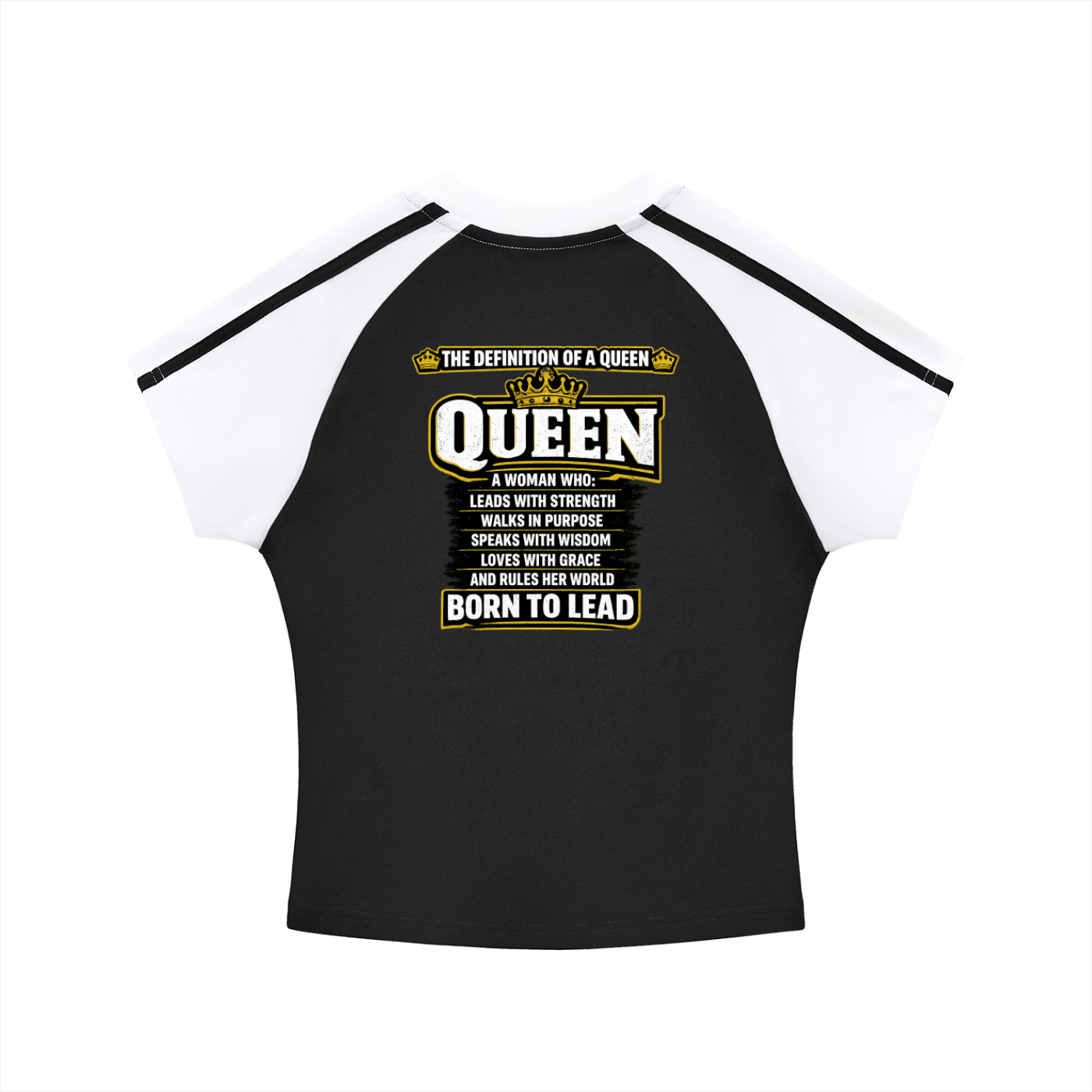 Contrast Stripes Bodycon Raglan  Sleeve T-Shirt QUEEN LINE LADIES T SHIRTS