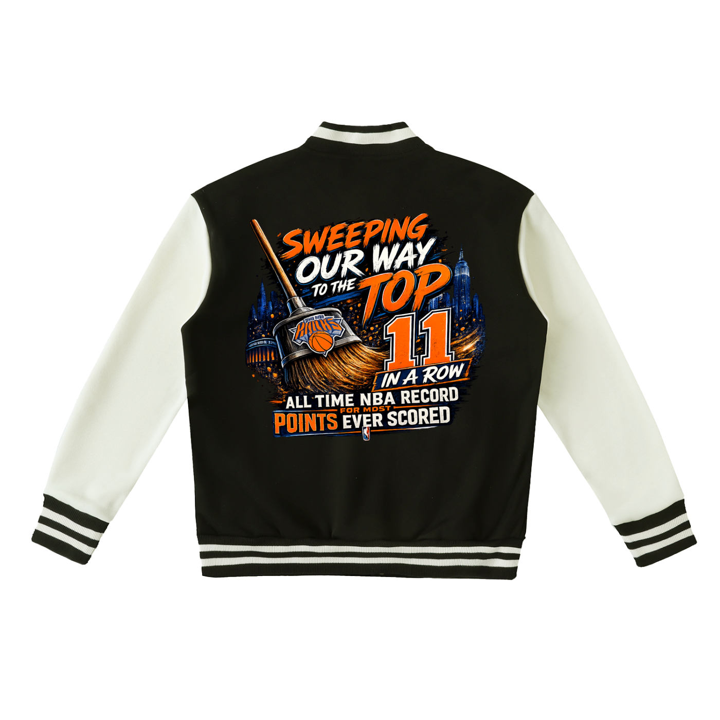 Two-Tone Fleeced Varsity Jacket ny knicks eastern conference jacket