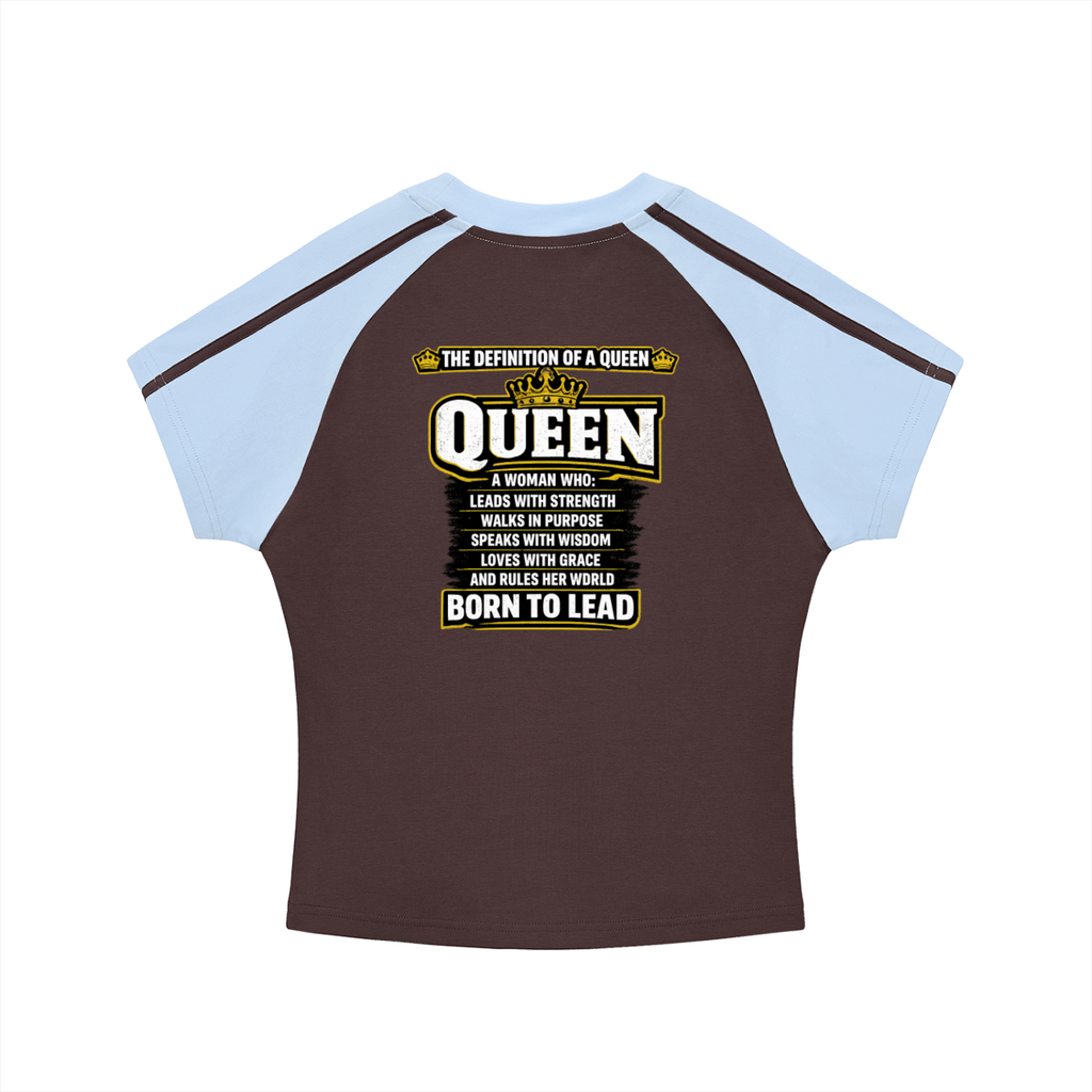 Contrast Stripes Bodycon Raglan  Sleeve T-Shirt QUEEN LINE LADIES T SHIRTS