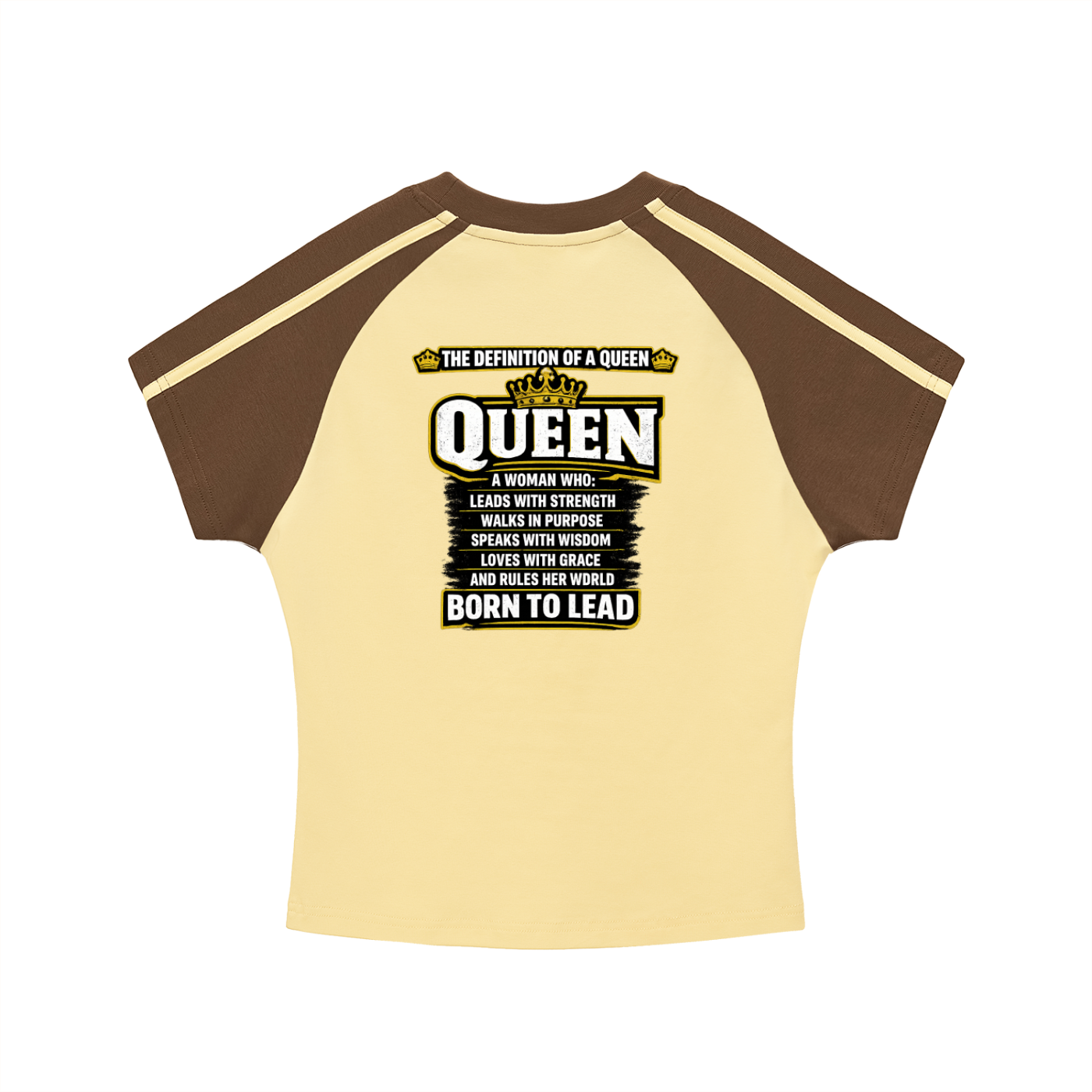 Contrast Stripes Bodycon Raglan  Sleeve T-Shirt QUEEN LINE LADIES T SHIRTS